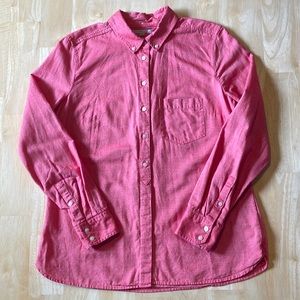 GAP Women’s Perfect Oxford Button Down Shirt - Red